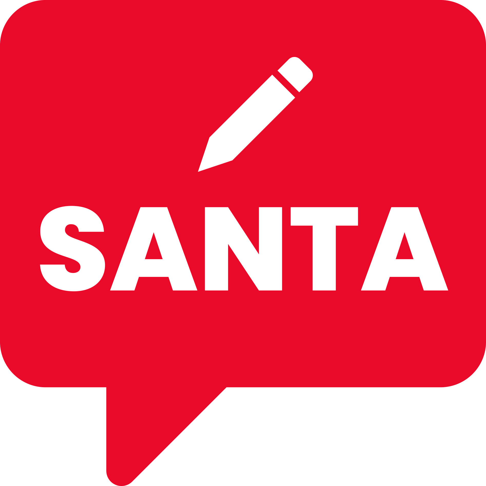conversation box with word Santa